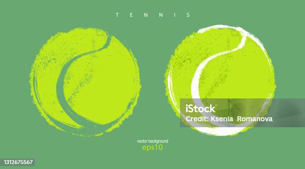 抽象的なテニスボールのコレクションデザインバナーポスターtシャツ用プリント用イラスト - テニスのベクターアート素材や画像を多数ご用意 - テニス, ロゴマーク, ボール
