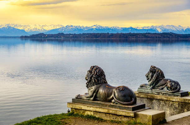 landscape at the lake starnberg - tutzing - germany