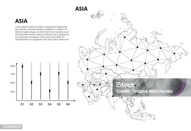 Asia Map Frequency Asia Communication Network Map Vector Image Of A Low Poly Global Map ...