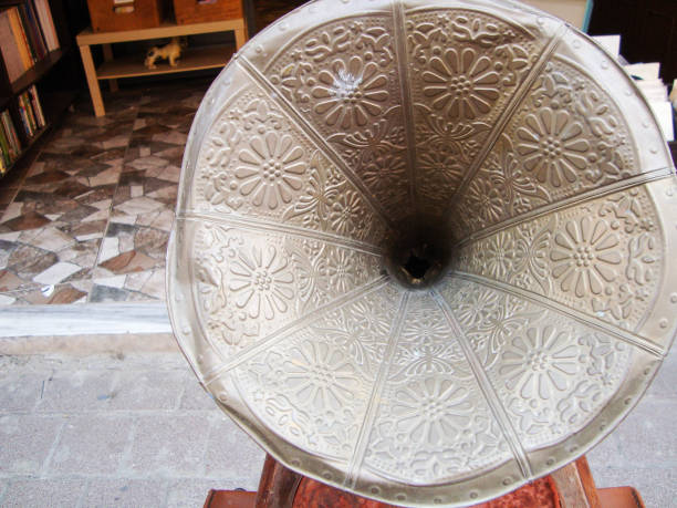 istock vintage gramophone on a city street 1312682877