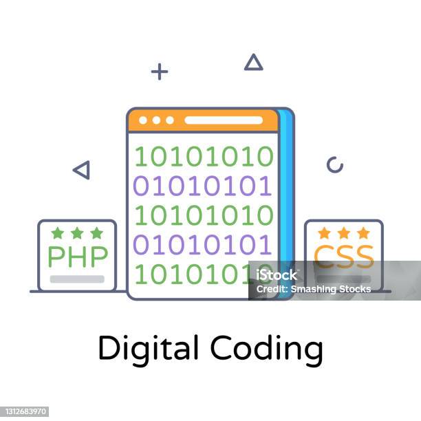 Simple Digital Code Image Digital Coding Stock Illustration - Download Image Now - Binary Code ...
