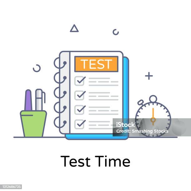 Timed Test Sign Test Time Stock Illustration - Download Image Now - Chores, Clock, Icon ...