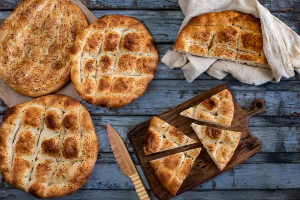 Ramadan concept with sesame bread.
