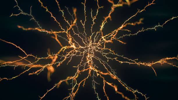 deep learning und neuronale netzwerke hintergrund - neuroscience nerve cell nerve fiber dendrite stock-fotos und bilder