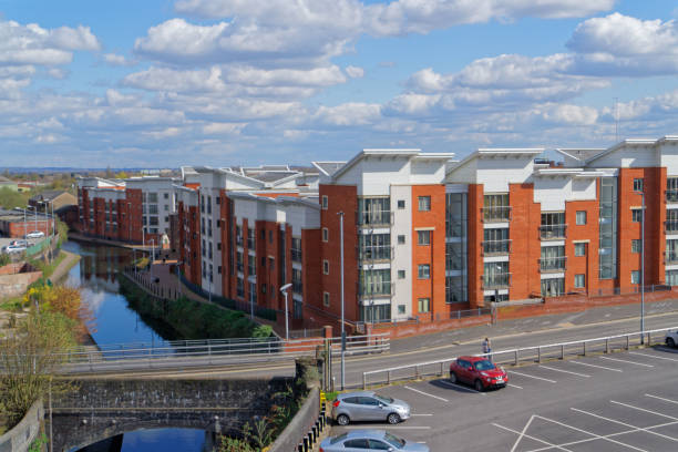 The estate on Horseley Fields, situated along  canal in