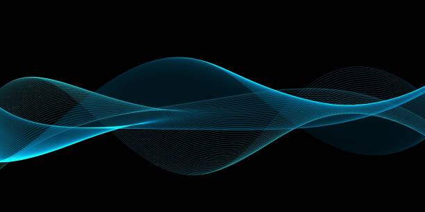 istock Simple Neon Blue Wave Minimal Modern Elegant Abstract Background 1312700788