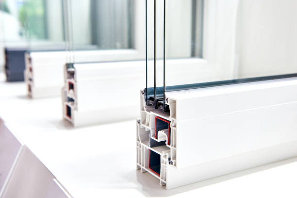istock Sectional frame of plastic insulating glass unit 1312701484