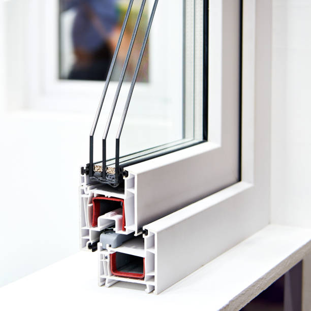 istock Sectional frame of plastic insulating glass unit 1312701522