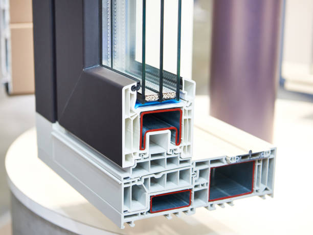 istock Sectional frame of plastic insulating glass unit 1312701691