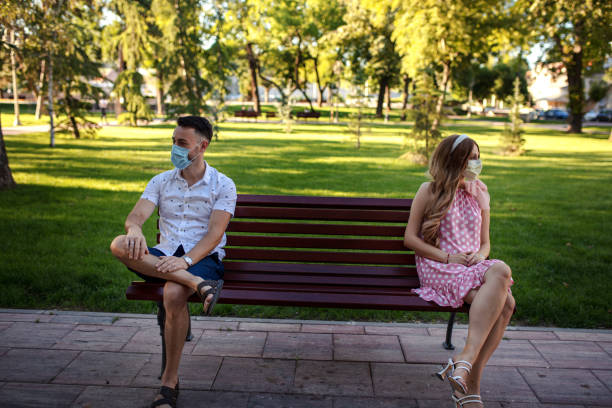 istock A young married couple keeps their distance outdoors 1312704536