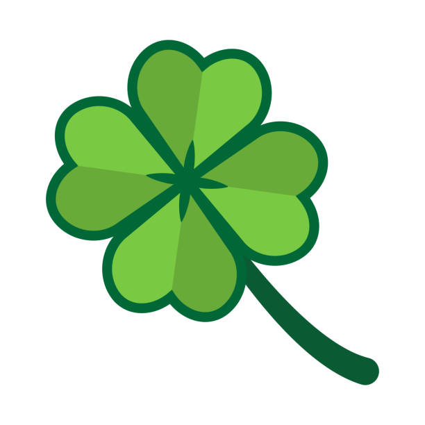 ilustraciones, imágenes clip art, dibujos animados e iconos de stock de icono de trébol de cuatro hojas. san patricio día cultura irlandesa símbolo de la suerte. ilustración vectorial. - 4leaf