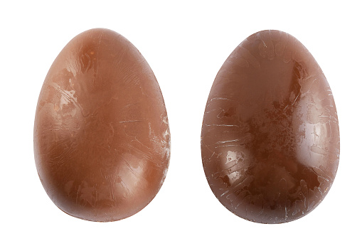 Chocolate eggs isolated on the white background (Clipping Path)