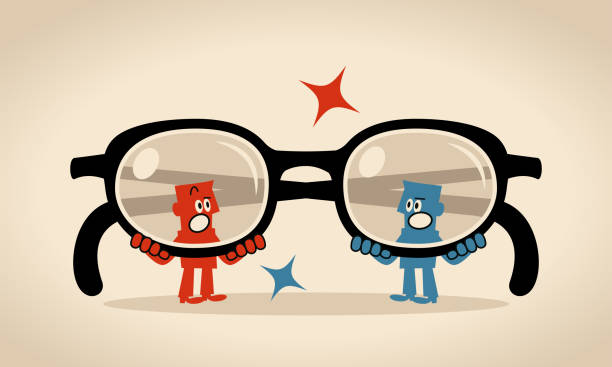 Two men are looking at each other through big eyeglasses (filter, prejudice, bias, stereotype) Blue Characters Vector Art Illustration.
Two men are looking at each other through big eyeglasses (filter, prejudice, bias, stereotype). gender change stock illustrations