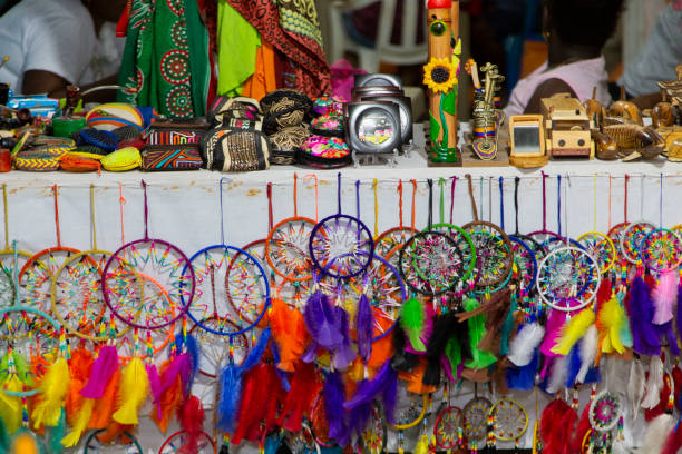 istock selling colorful handicrafts in Choco, Colombia. 1312712653