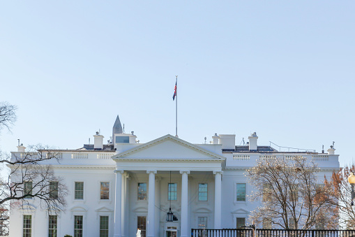 Washington, D.C., USA - March 1, 2020: White house in Washington, D.C., USA  with text space.
