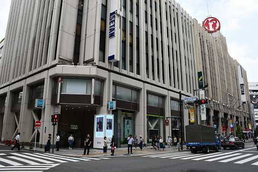 Tokyo, Japan - August 26, 2019: The flagship Isetan department store in the Shinjuku neighborhood.