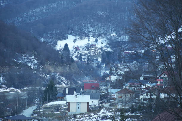 Mavrovi Anovi Village at Mavrovo in Macedonia.
