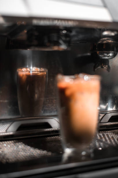 istock Glass of coffee on the table 1312731264