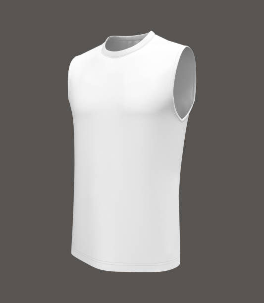 istock Blank sleeveless t-shirt mockup, design presentation for print 1312737358