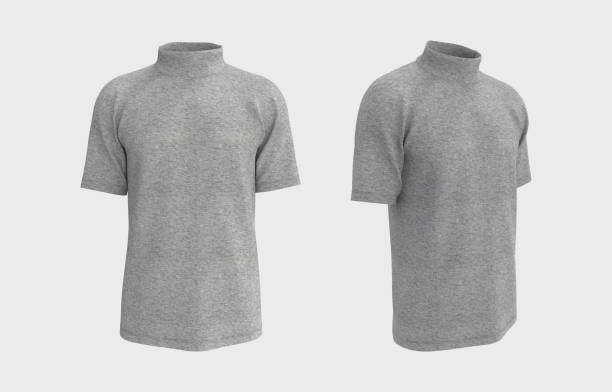 istock Short-sleeve turtleneck shirt mockup 1312737383