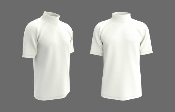 istock Short-sleeve turtleneck shirt mock-up 1312737384
