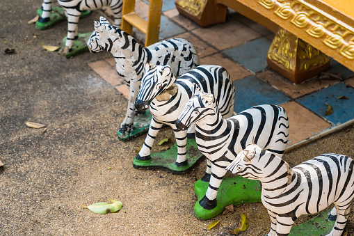 Zebra statue sacrificial offering for thai god ,god toy,pray to thai god.Thailand
