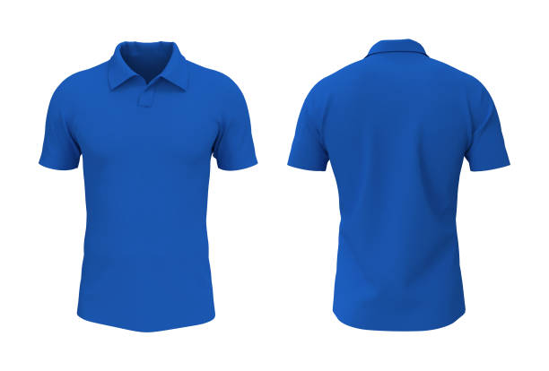 istock Blank collared shirt mockup, front, side and back views, tee design presentation for print 1312738080