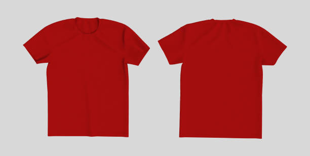 istock men's short sleeve t-shirt mockup in front, and back views, design presentation for print 1312738162