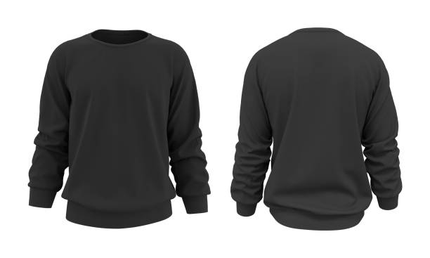 leeres sweatshirt mock-up vor, und hinteransichten, isoliert auf weiß - sweatshirts stock-fotos und bilder