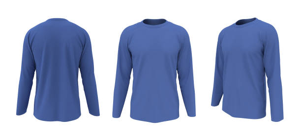 istock men's long sleeve t-shirt mockup in front, side and back views 1312738817