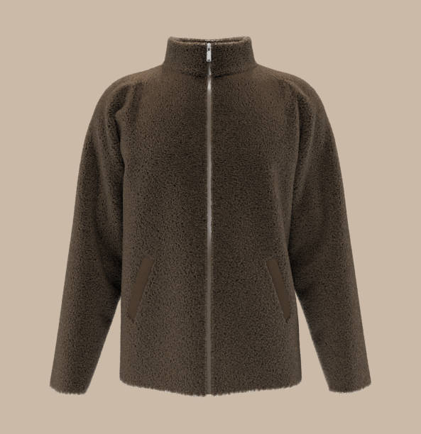 istock Fleece tracksuit top jacket with half zip design, sportswear, track front view 1312738826