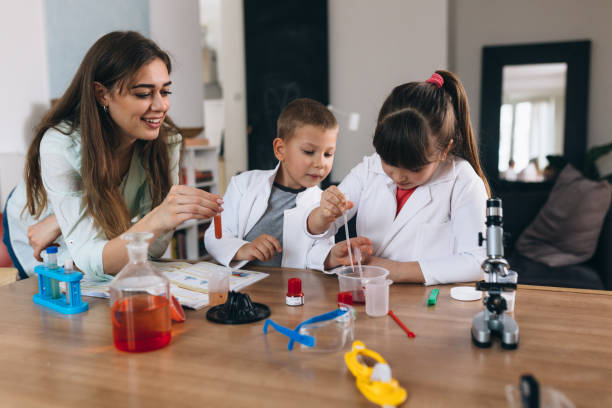 istock children do chemical experiments at home 1312747236