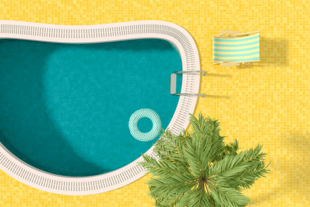 istock Swimming Pool Aerial View, Summer Holiday Concept 1312747389