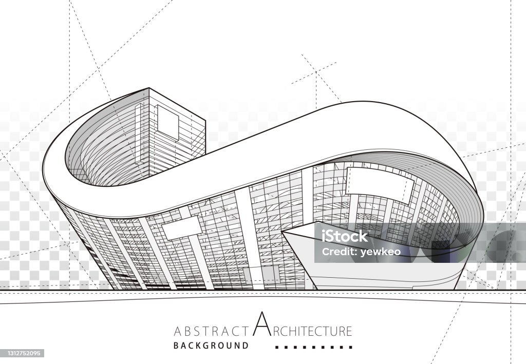 Building Line Drawing Abstract Abstract Architecture Building Geometry Line Drawing Stock Illustration ...