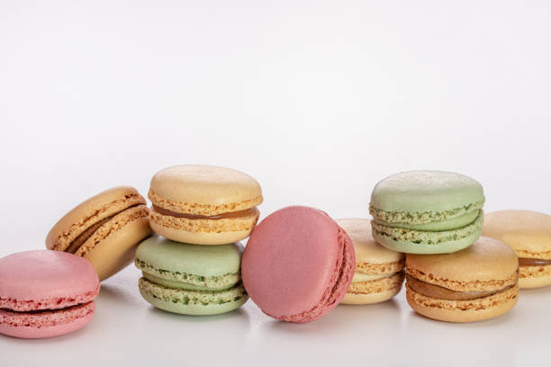 istock Multicolored macaroons with cream. French delicacy. 1312754692