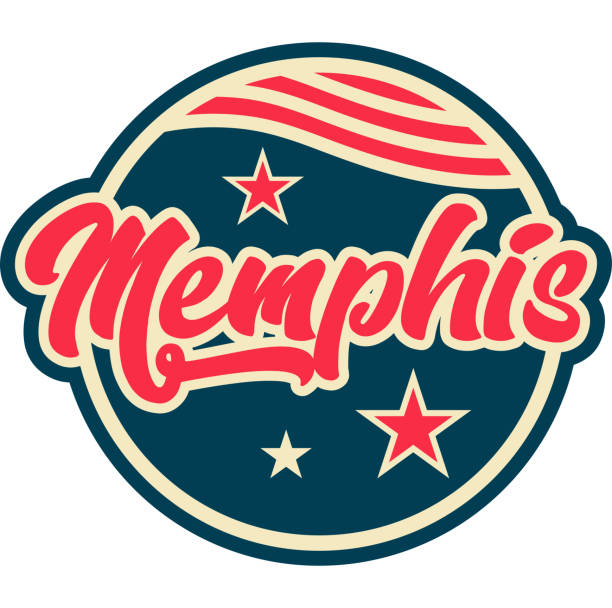 Memphis Tennessee round button icon vector art illustration