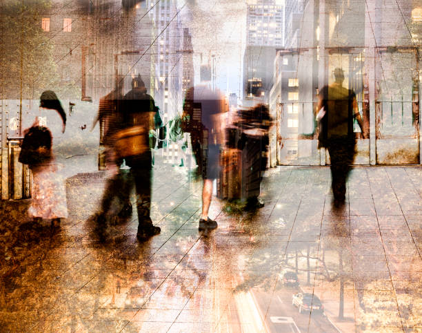istock Abstract image of people walking on subway station. NYC. 1312755595