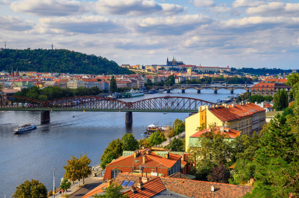 istock Prague Castle and Vltava river as seen from the Upper Castle 1312757873