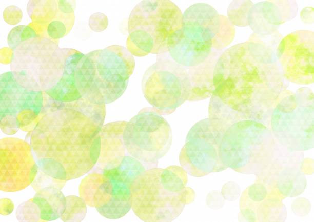 istock Illustration of a Japanese pattern over yellow green watercolor 1312758930