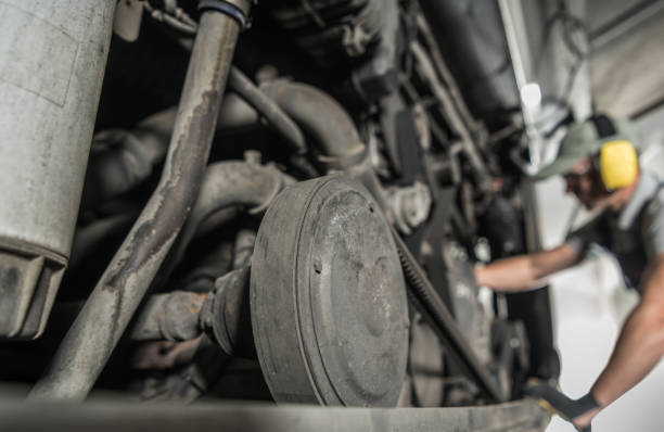 istock RV Coach Bus Diesel Pusher Engine Repair and Maintenance 1312760401