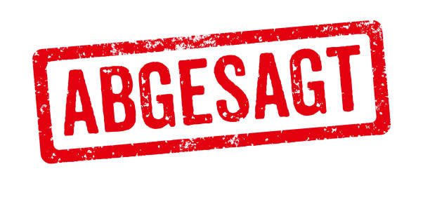 istock A red stamp on a white background - Cancelled in german - Abgesagt 1312761574