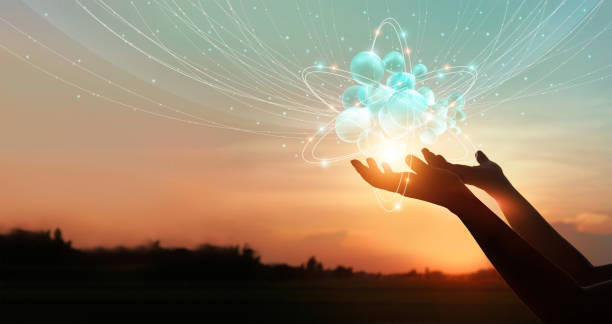 istock Hands holding global network connection icons. Internet of things and intelligence technology in digital network enables people lifestyle more smarter and comfortable, Innovation of futuristic. 1312764637