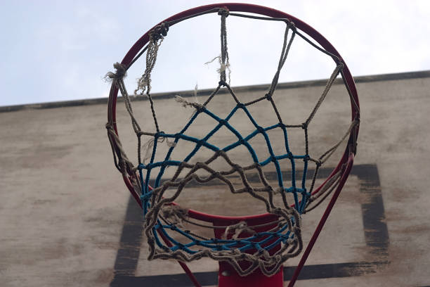 istock basketball shield with a ring on the yard sports field 1312771317