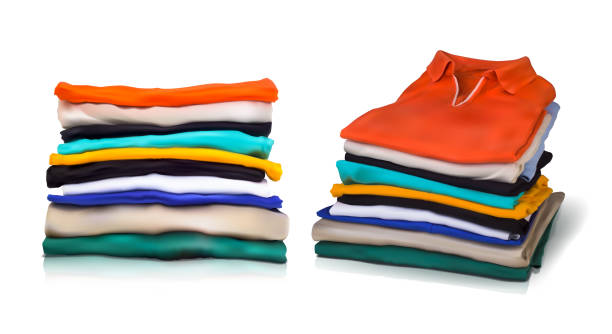 Folded clothes. Vector illustration. Folded clothes. Vector illustration. folded sweater stock illustrations