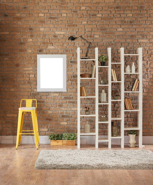istock modern home decor room with bookshelf and seat 1312773905