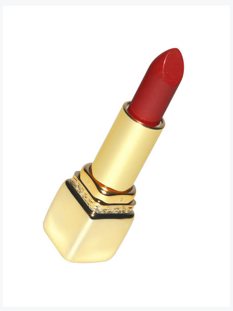 istock Open red lipstick golden tube 1312773997