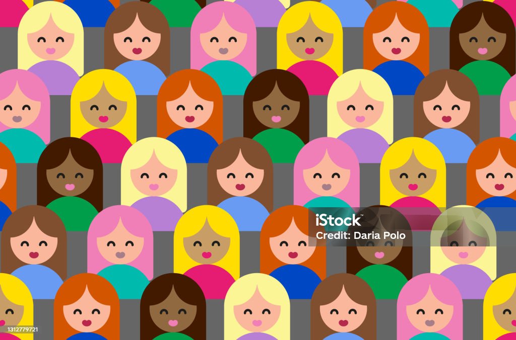 Line Pattern Girls Girls Lines Pattern Stock Illustration - Download Image Now - Adult ...