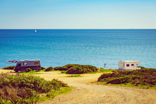 istock Caravans on beach by Punta Mala, Alcaidesa Spain 1312780282