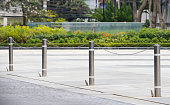 stainless steel bollards with steel chain.