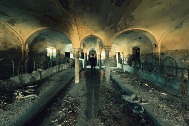 istock Man standing in abandoned farm, long exposure 1312780893